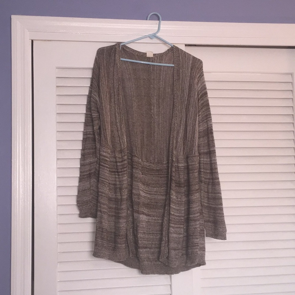 Army Green/cream long cardigan